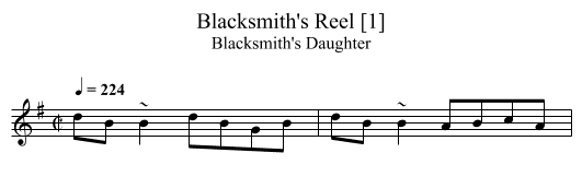 Blacksmith's Reel [1] - staff notation