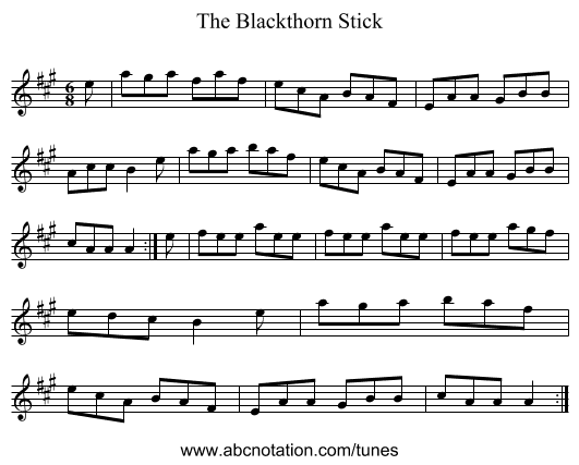 Blackthorn Stick, The - staff notation