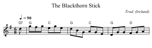 Blackthorn Stick, The - staff notation