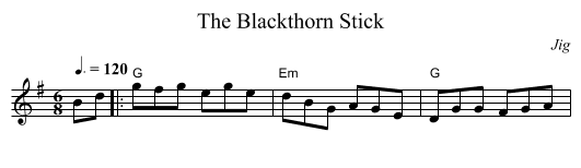 Blackthorn Stick, The - staff notation