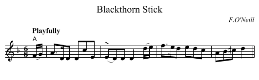 Blackthorn Stick - staff notation