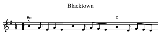 Blacktown - staff notation