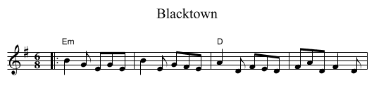 Blacktown - staff notation