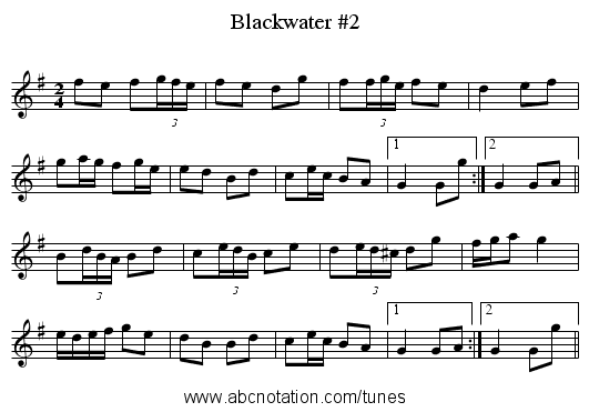 Blackwater #2 - staff notation