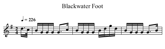 Blackwater Foot - staff notation