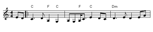 Blackwell Court - staff notation