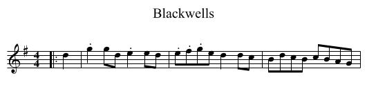 Blackwells - staff notation