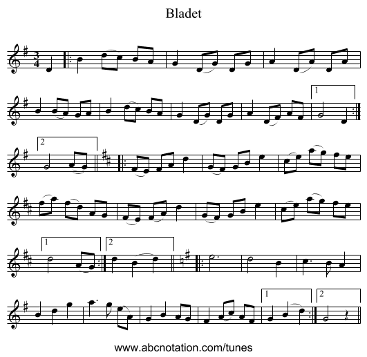 Bladet - staff notation