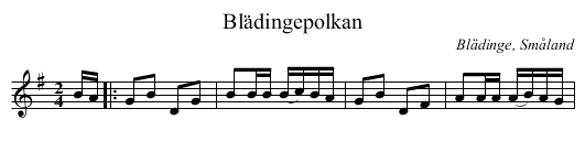 Blädingepolkan - staff notation