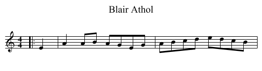 Blair Athol - staff notation