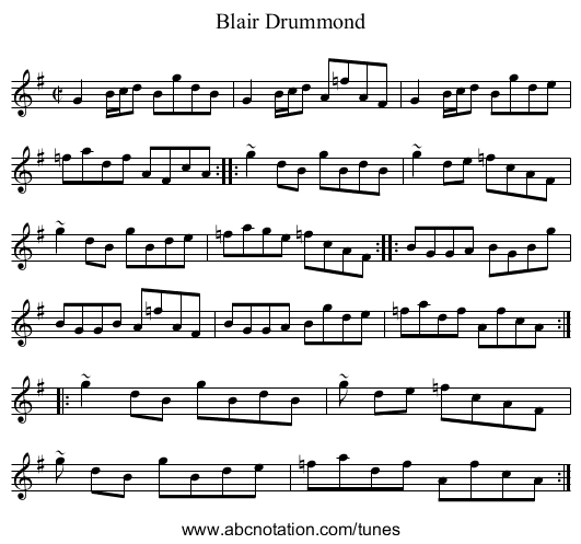 Blair Drummond - staff notation