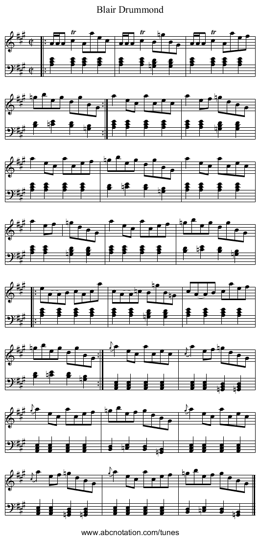 Blair Drummond - staff notation