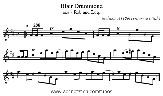 Blair Drummond - staff notation
