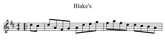 Blake's - staff notation