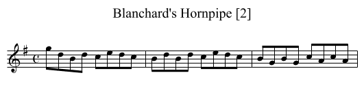 Blanchard's Hornpipe [2] - staff notation