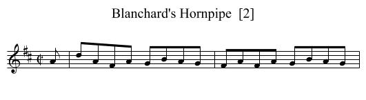 Blanchard's Hornpipe  [2] - staff notation