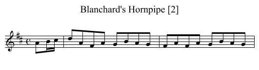 Blanchard's Hornpipe [2] - staff notation