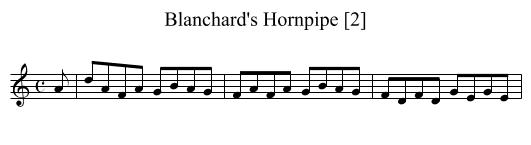 Blanchard's Hornpipe [2] - staff notation