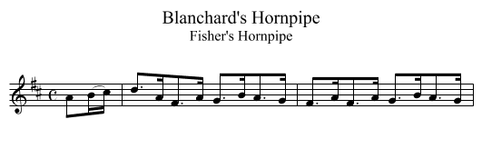 Blanchard's Hornpipe - staff notation
