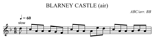 BLARNEY CASTLE (air) - staff notation