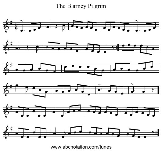 Blarney Pilgrim, The - staff notation