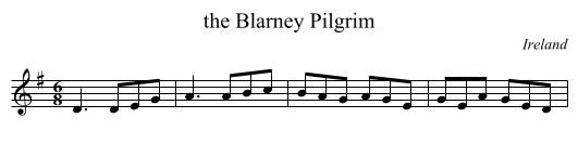 Blarney Pilgrim, the  - staff notation