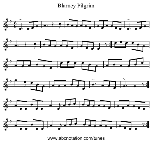 Blarney Pilgrim - staff notation