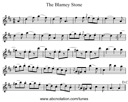 Blarney Stone, The - staff notation