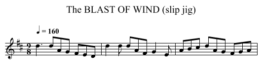 BLAST OF WIND (slip jig), The - staff notation