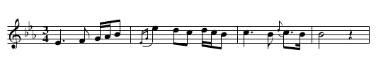 Bláth Donn is Bán - staff notation