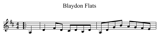 Blaydon Flats - staff notation