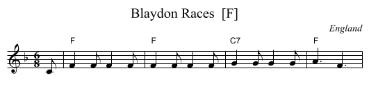 Blaydon Races  [F] - staff notation