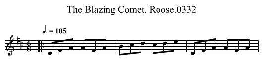 Blazing Comet. Roose.0332, The - staff notation