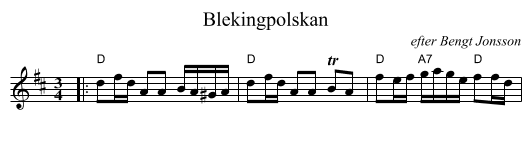 Blekingpolskan - staff notation