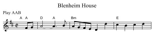 Blenheim House - staff notation
