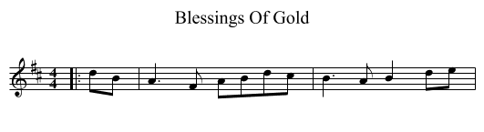 Blessings Of Gold - staff notation