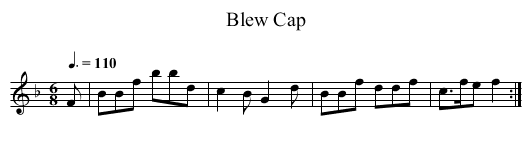 Blew Cap - staff notation