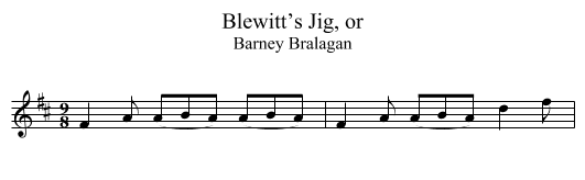Blewitt’s Jig, or - staff notation
