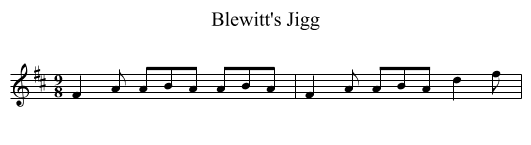 Blewitt's Jigg - staff notation