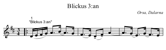 Blickus 3:an - staff notation