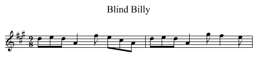 Blind Billy - staff notation
