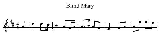 Blind Mary - staff notation