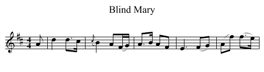 Blind Mary - staff notation