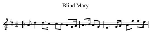 Blind Mary - staff notation