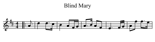 Blind Mary - staff notation