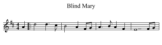 Blind Mary - staff notation