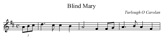 Blind Mary - staff notation