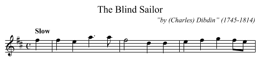 Blind Sailor, The - staff notation