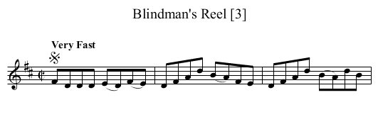 Blindman's Reel [3] - staff notation