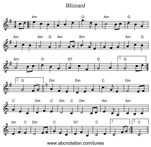 Blizzard - staff notation